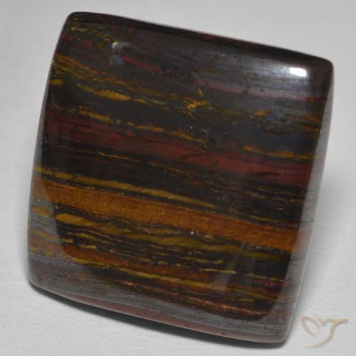 Matriz Ojo de Tigre Multicolor natural de 40.44 ct, Cuadrado, Opaco