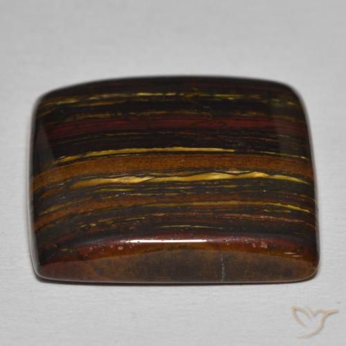 Matriz Ojo de Tigre Multicolor natural de 40.44 ct, Cuadrado, Opaco