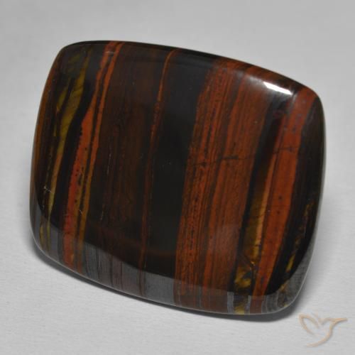 Matriz Ojo de Tigre Multicolor natural de 38.90 ct, Forma Cojín, Opaco