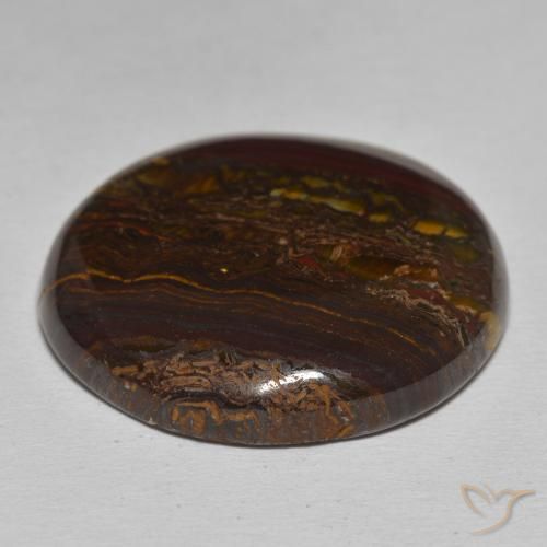 Matriz Ojo de Tigre Multicolor natural de 48.70 ct, Redondo, Opaco