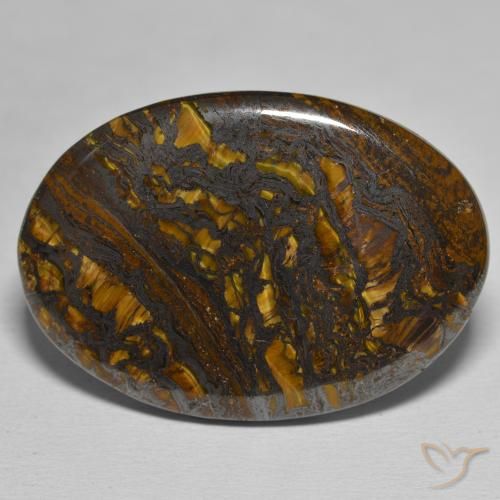 43.85ct Natural Multicolor Matriz Ojo de Tigre, Ovalada, Opaco