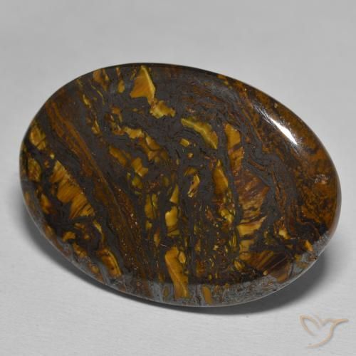 Matriz Ojo de Tigre Multicolor natural de 43.85 ct, Ovalada, Opaco