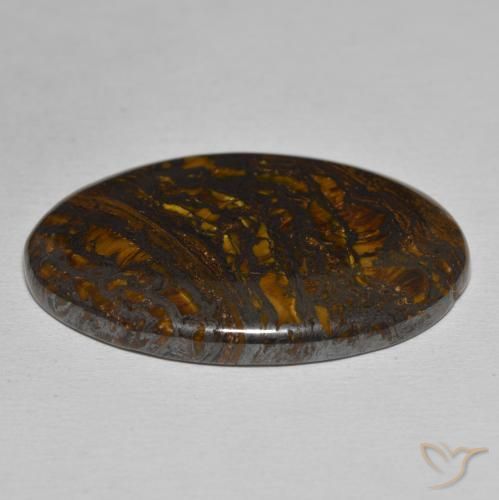 Matriz Ojo de Tigre Multicolor natural de 43.85 ct, Ovalada, Opaco