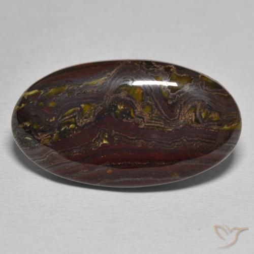 25.06ct Natural Multicolor Matriz Ojo de Tigre, Ovalada, Opaco