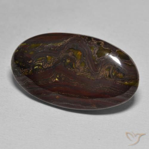 Matriz Ojo de Tigre Multicolor natural de 25.06 ct, Ovalada, Opaco