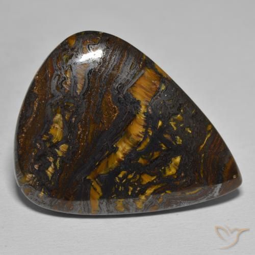 Matriz Ojo de Tigre Multicolor natural de 48.89 ct, En forma de pera, Opaco