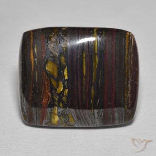 23.59ct Natural Multicolor Matriz Ojo de Tigre, Forma Cojín, Opaco