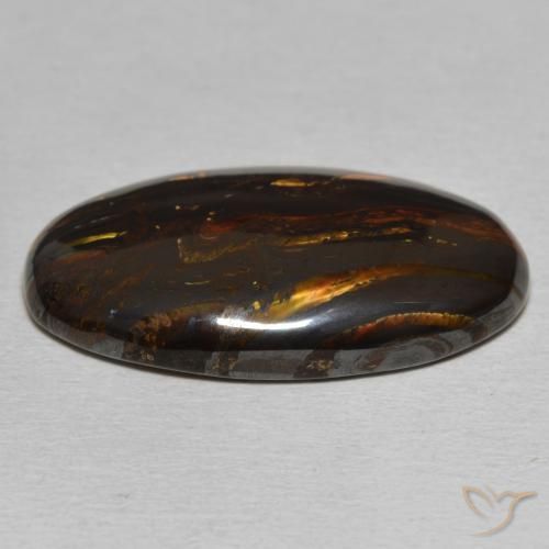 Matriz Ojo de Tigre Multicolor natural de 20.35 ct, Ovalada, Opaco