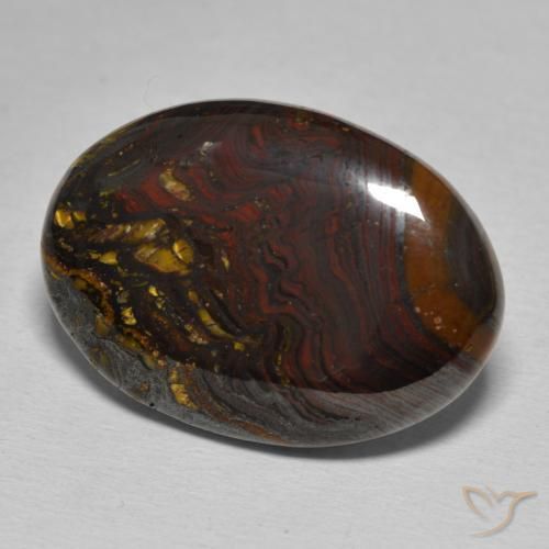 Matriz Ojo de Tigre Multicolor natural de 25.87 ct, Ovalada, Opaco