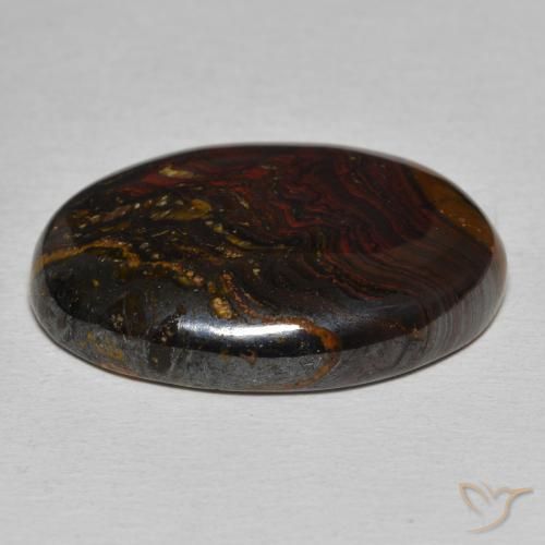 Matriz Ojo de Tigre Multicolor natural de 25.87 ct, Ovalada, Opaco
