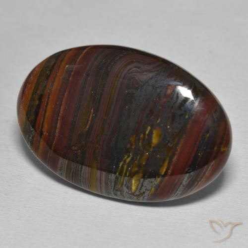 Matriz Ojo de Tigre Multicolor natural de 27.99 ct, Ovalada, Opaco