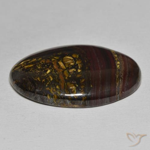 Matriz Ojo de Tigre Multicolor natural de 45.86 ct, Ovalada, Opaco