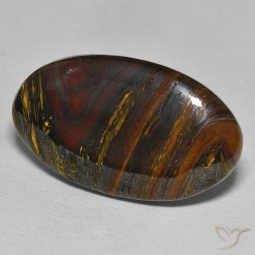 Matriz Ojo de Tigre Multicolor natural de 39.36 ct, Ovalada, Opaco