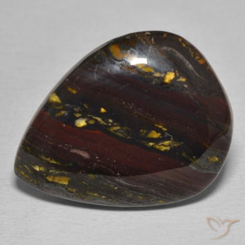22.84ct Natural Multicolor Matriz Ojo de Tigre, En forma de pera, Opaco