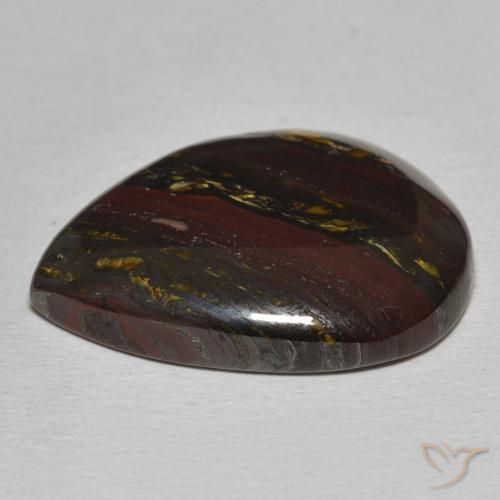 Matriz Ojo de Tigre Multicolor natural de 22.84 ct, En forma de pera, Opaco