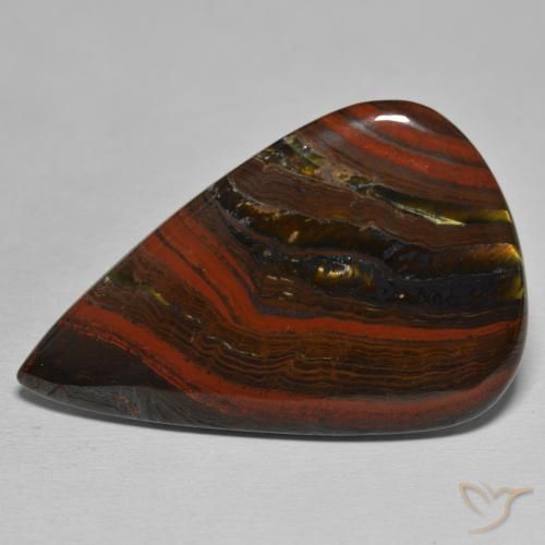 44.25ct Natural Multicolor Matriz Ojo de Tigre, En forma de pera, Opaco