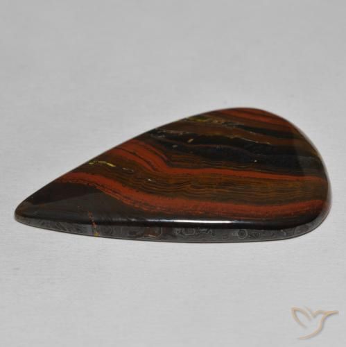 Matriz Ojo de Tigre Multicolor natural de 44.25 ct, En forma de pera, Opaco