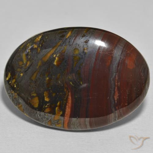 51.17ct Natural Multicolor Matriz Ojo de Tigre, Ovalada, Opaco