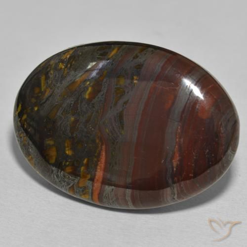 Matriz Ojo de Tigre Multicolor natural de 51.17 ct, Ovalada, Opaco