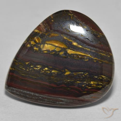 46.28ct Natural Multicolor Matriz Ojo de Tigre, En forma de pera, Opaco