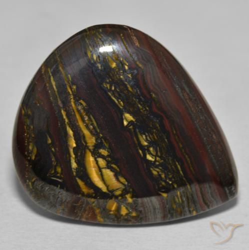 Matriz Ojo de Tigre Multicolor natural de 46.28 ct, En forma de pera, Opaco