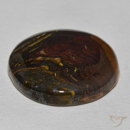 Matriz Ojo de Tigre Multicolor natural de 33.67 ct, Redondo, Opaco