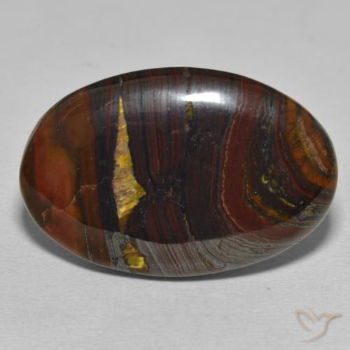 34.77ct Natural Multicolor Matriz Ojo de Tigre, Ovalada, Opaco