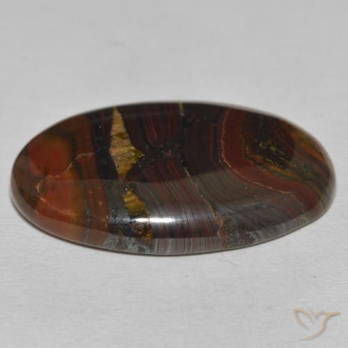 Matriz Ojo de Tigre Multicolor natural de 34.77 ct, Ovalada, Opaco