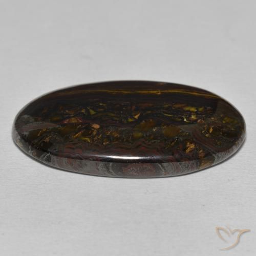 Matriz Ojo de Tigre Multicolor natural de 46.05 ct, Ovalada, Opaco