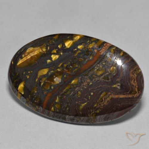 Matriz Ojo de Tigre Multicolor natural de 48.07 ct, Ovalada, Opaco