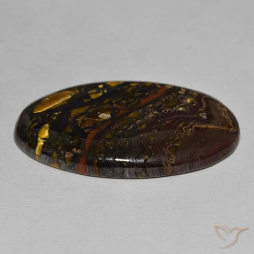 Matriz Ojo de Tigre Multicolor natural de 48.07 ct, Ovalada, Opaco