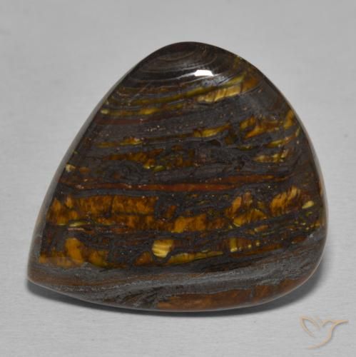 43.18ct Natural Multicolor Matriz Ojo de Tigre, En forma de pera, Opaco