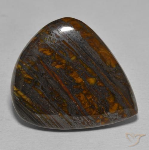 Matriz Ojo de Tigre Multicolor natural de 43.18 ct, En forma de pera, Opaco