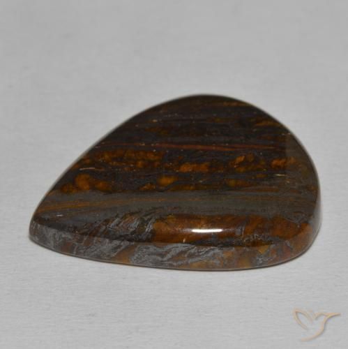 Matriz Ojo de Tigre Multicolor natural de 43.18 ct, En forma de pera, Opaco