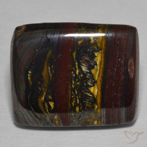 Matriz Ojo de Tigre Multicolor natural de 25.78 ct, Corte Baguette, Opaco
