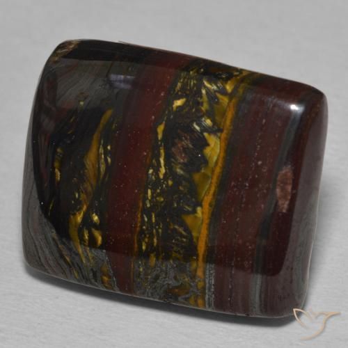 Matriz Ojo de Tigre Multicolor natural de 25.78 ct, Corte Baguette, Opaco