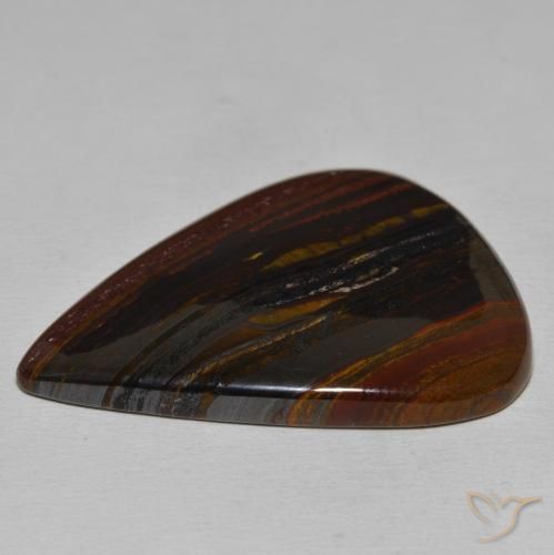 Matriz Ojo de Tigre Multicolor natural de 58.62 ct, En forma de pera, Opaco