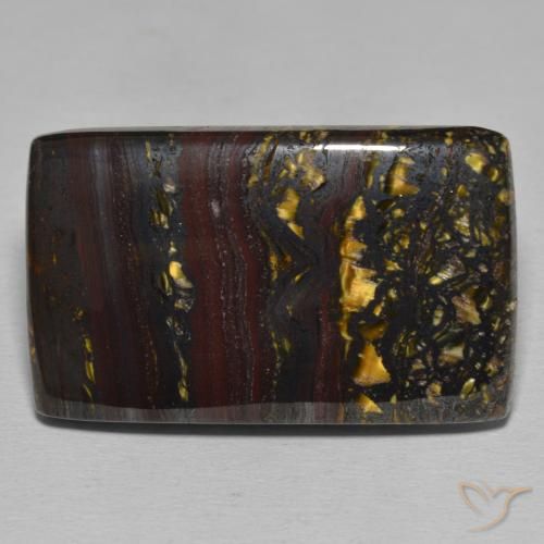 50.01ct Natural Multicolor Matriz Ojo de Tigre, Corte Baguette, Opaco