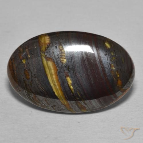 18.51ct Natural Multicolor Matriz Ojo de Tigre, Ovalada, Opaco