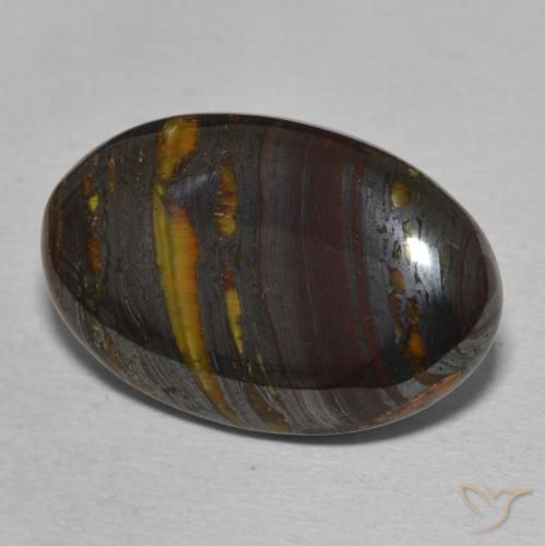 Matriz Ojo de Tigre Multicolor natural de 18.51 ct, Ovalada, Opaco