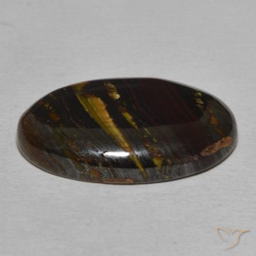 Matriz Ojo de Tigre Multicolor natural de 18.51 ct, Ovalada, Opaco