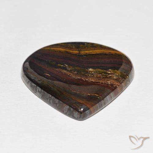 Matriz Ojo de Tigre Multicolor natural de 64.06 ct, En forma de pera, Opaco