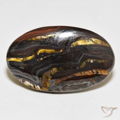 54.17ct Natural Multicolor Matriz Ojo de Tigre, Ovalada, Opaco