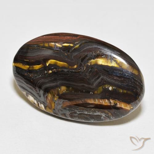 Matriz Ojo de Tigre Multicolor natural de 54.17 ct, Ovalada, Opaco