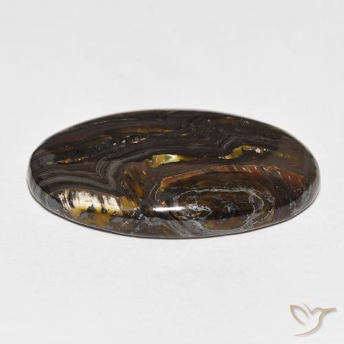 Matriz Ojo de Tigre Multicolor natural de 54.17 ct, Ovalada, Opaco