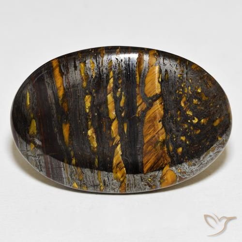 62.53ct Natural Multicolor Matriz Ojo de Tigre, Ovalada, Opaco