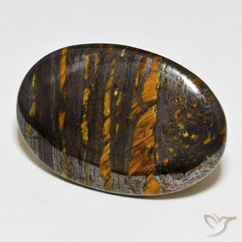 Matriz Ojo de Tigre Multicolor natural de 62.53 ct, Ovalada, Opaco