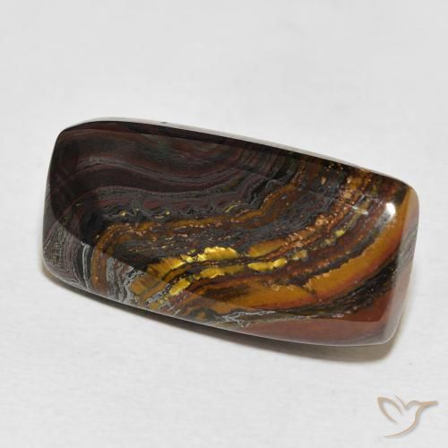 Matriz Ojo de Tigre Multicolor natural de 19.89 ct, Corte Baguette, Opaco
