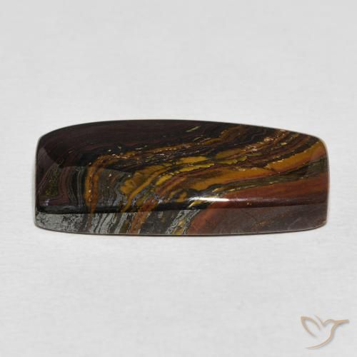 Matriz Ojo de Tigre Multicolor natural de 19.89 ct, Corte Baguette, Opaco