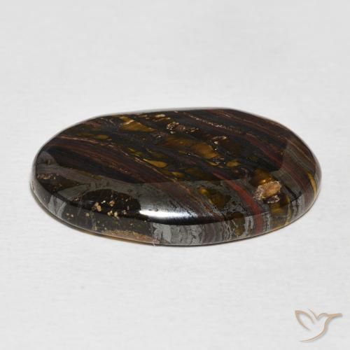 Matriz Ojo de Tigre Multicolor natural de 21.43 ct, Ovalada, Opaco